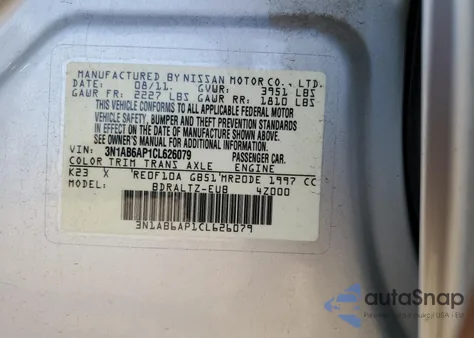 2012 Nissan Sentra 2.0 z USA, uszkodzony, nr VIN 3N1AB6AP1CL626079